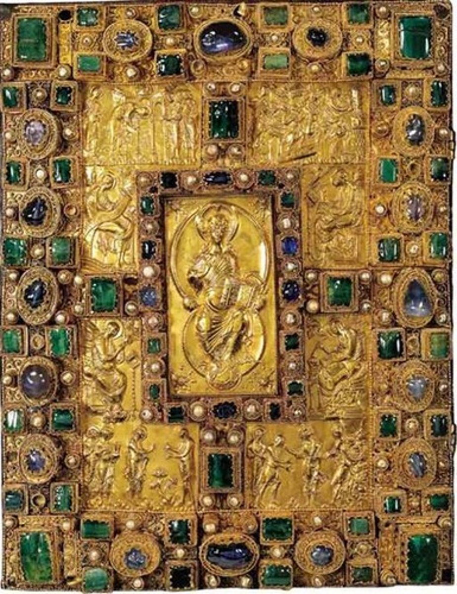 <p>-Medorla: enclosure containing Holy figures</p><p>-Carolingian Renaissance</p>