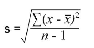 <p>In calculating the standard deviation, the s in the formula is the </p>