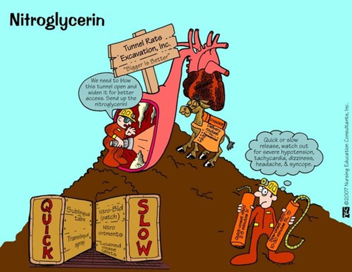 <p>Vasodilators that increase bloodflow to heart and relieve angina (chest pain)</p>