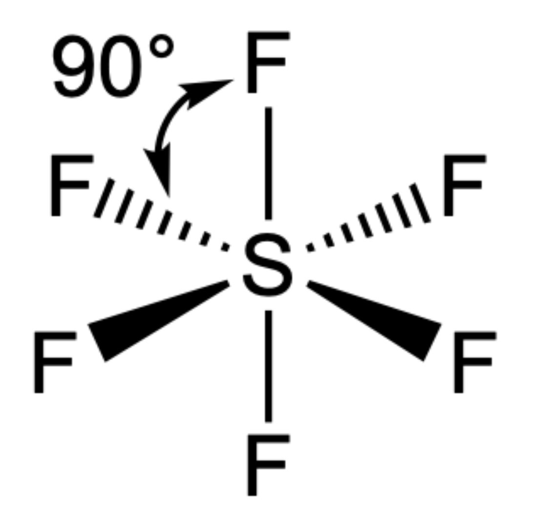 <p>Octahedrol</p><p>90°</p><p>e.e SF₆</p>