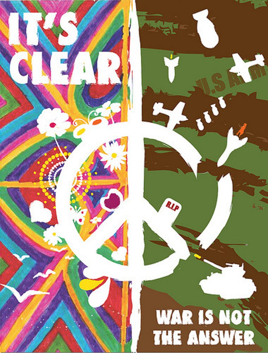<p>Social movement that protested the Vietnam War, seeking a peaceful resolution.</p>