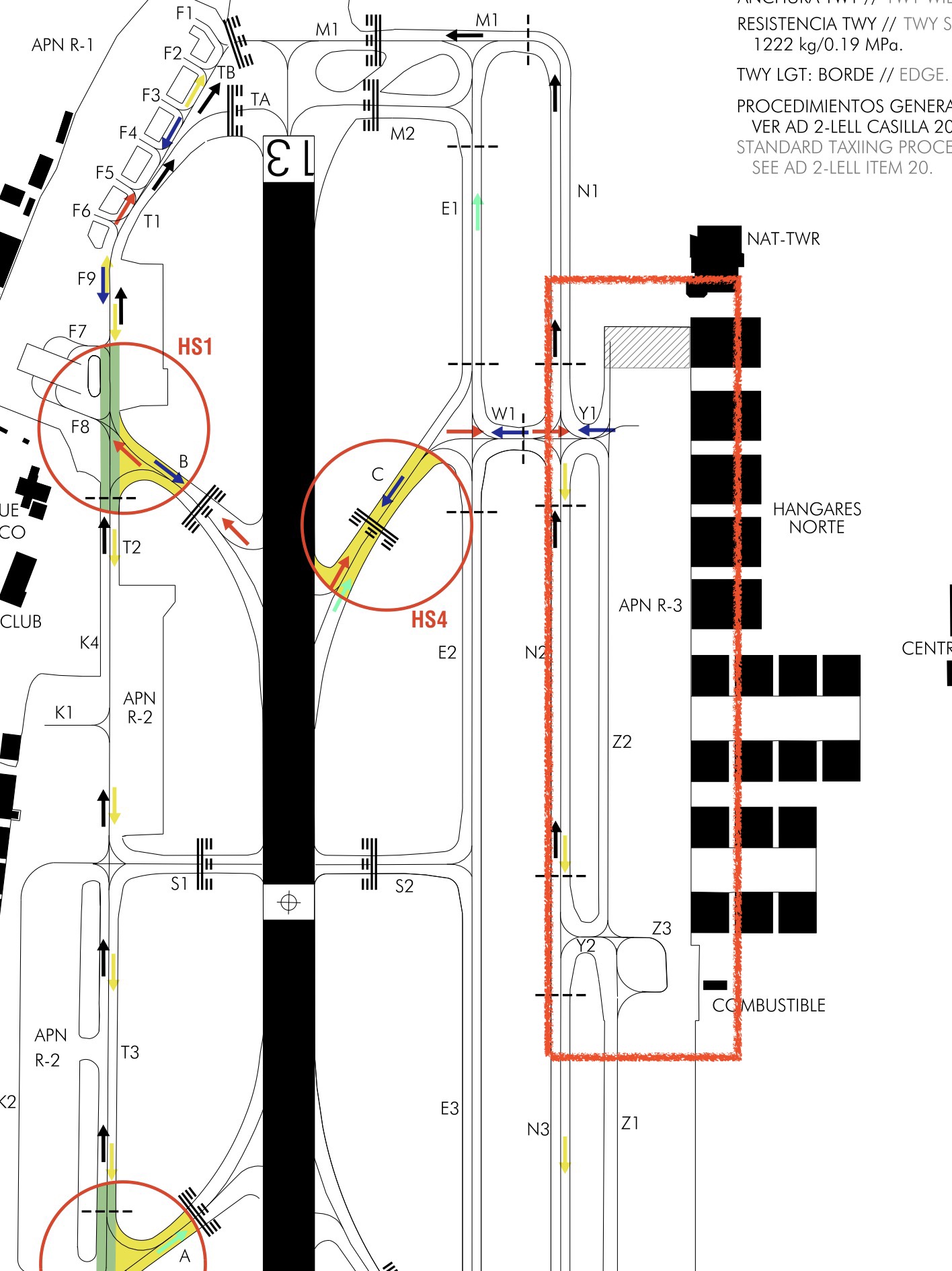 <p>Parkings east of runway</p>