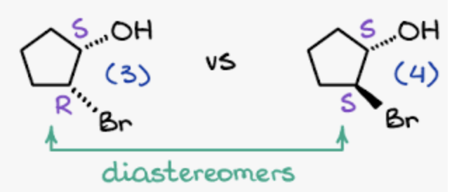 <p>Some but not all stereogenic centers change confirmation</p><p>before R,S vs after S,S</p>