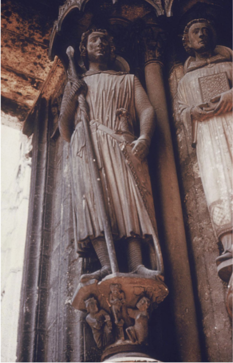 <p><span><span>Royal Portal with jamb statues 1145-55 (7-5, 6); Saint Theodore ca. 1230 (7-12</span></span></p>