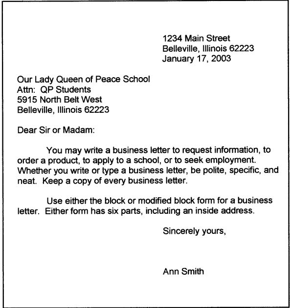 <p>What type of layout of business letter?</p>