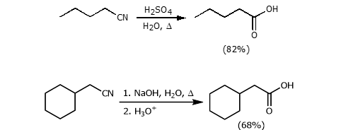 <p>Adding a strong acid or base with water and heat. </p>