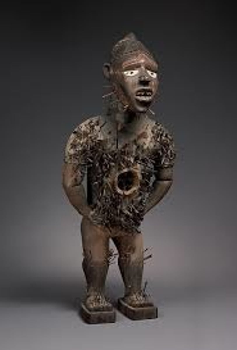 <p>Kongo peoples</p><p>Democratic Republic of Congo</p><p>wood and metal</p><p>spiritual</p>
