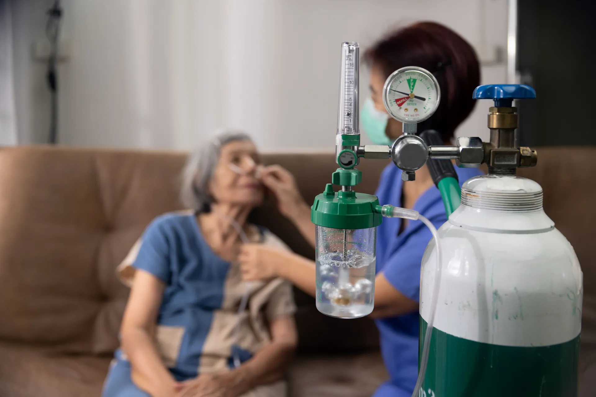 <p>it is passed thru water before given to the patient</p>