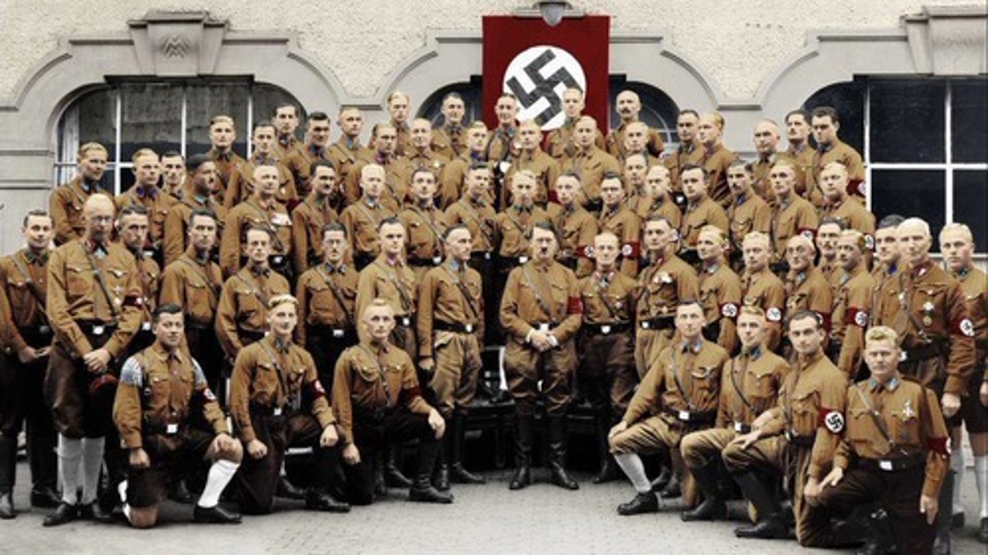 <p>Evolved out of the Freikorps, Hitler's goons</p>