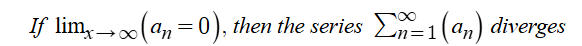<p><em>image</em> → If =0, it doesn’t tell us anything; need to use another test. can only be used to prove divergence, not convergence</p>