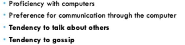<p>ppts played a dictator game. they could donate lottery tickets to the group or keep them.</p><p>manipulations were:</p><ul><li><p>traceability: the degree to which behaviour in the game would be identifiable</p></li><li><p>gossipy-ness: participants received a “general communication profile” which presented the mean scores of their three group members on four dimensions - two relevant to gossipyness</p></li></ul><p></p>