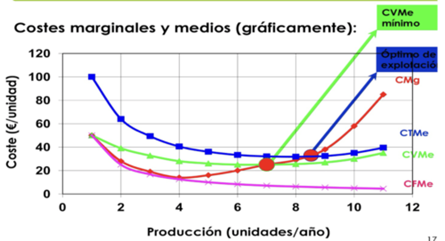 <p>el punto buscado por la empresa como óptimo de trabajo.</p><p>es el punto donde CTMe = CMg</p>