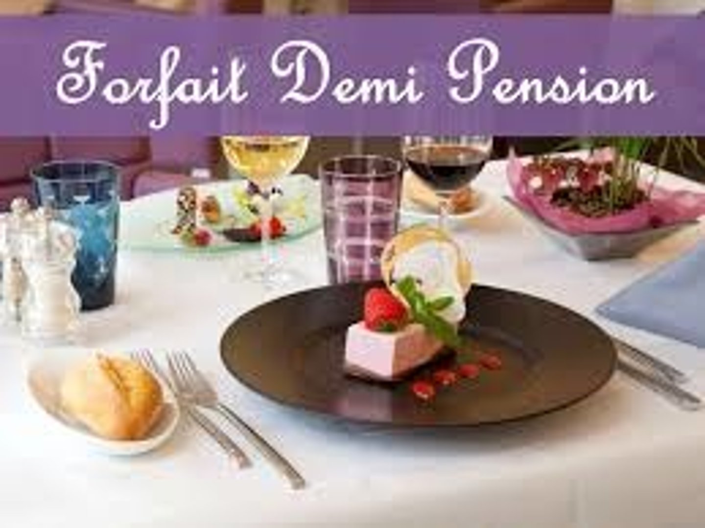 <p>with breakfast and one main meal</p>