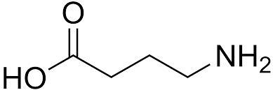 <p>gamma- aminobutyric acid; formed by decarboxylation of L- E</p>