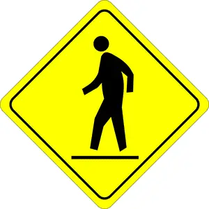 <p>watch for pedestrians</p>