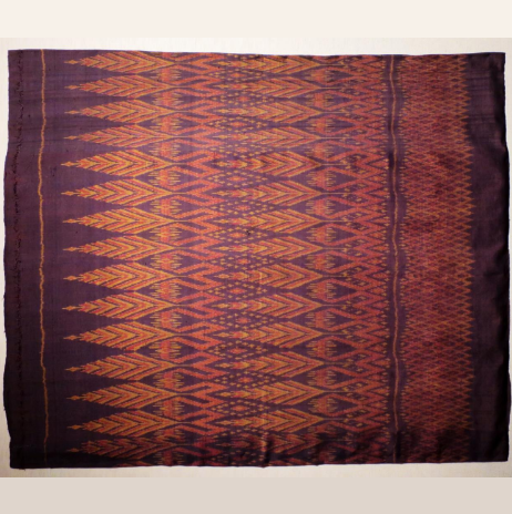 <ul><li><p>another rare ikat technique, seen on this Thai sarong</p></li><li><p>Only the weft has color</p></li></ul><p></p>