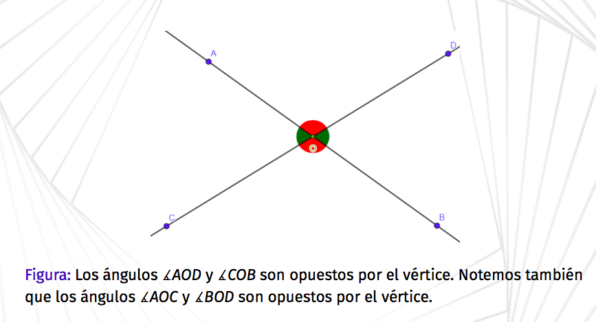 Tienen el mismo vértice y sus lados forman semirrectas opuestas.