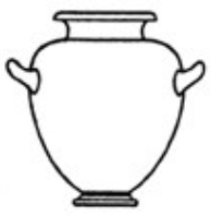 <p>two-handled vase like an amphora but wider, squat, with a short neck</p>