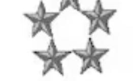 <p>Five silver five pointed stars (O11)</p>