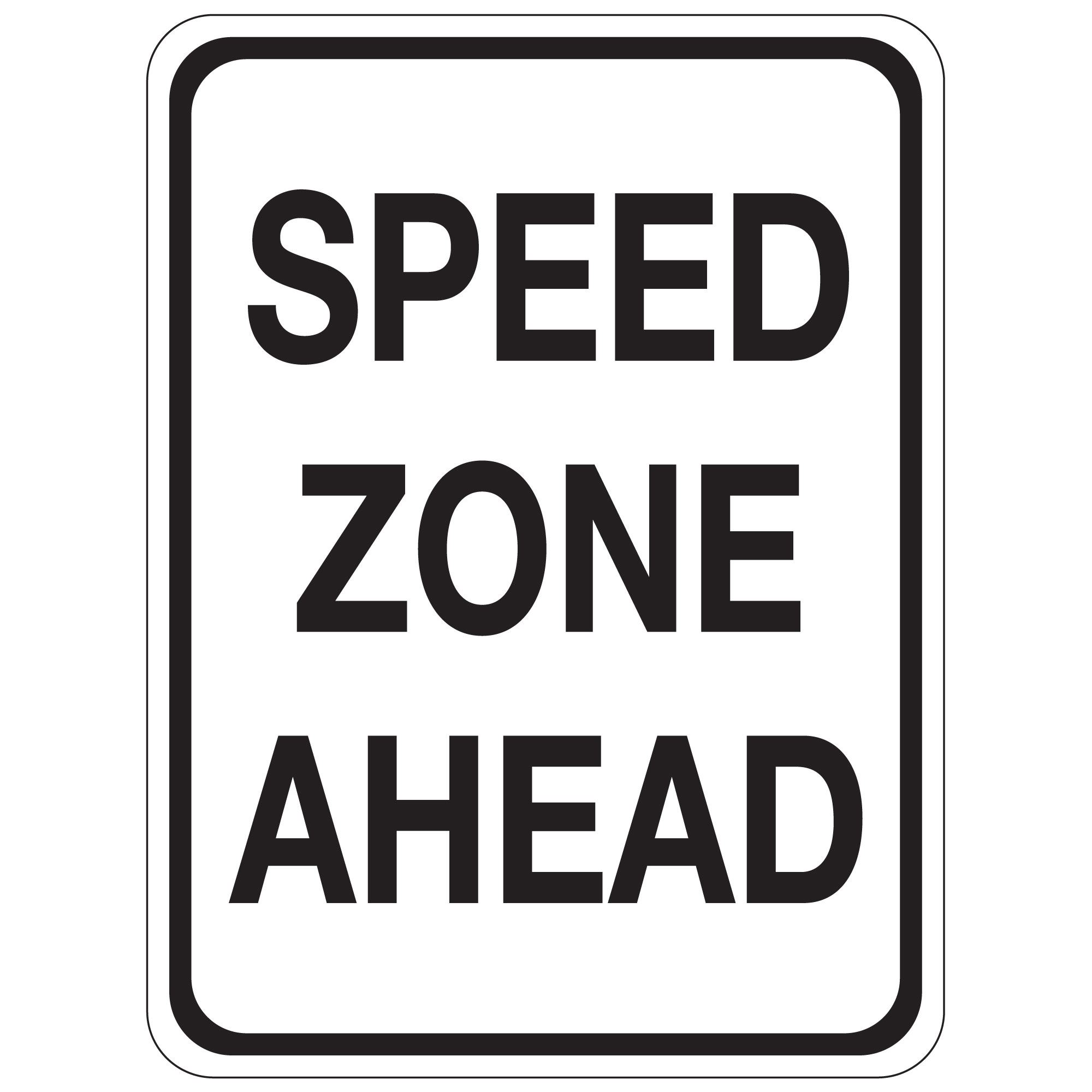 <p>A speed zone ahead sign indicates </p>