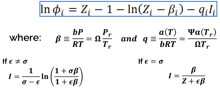 <p>Fugacity coefficient of Pure Gas (CEOS)</p>