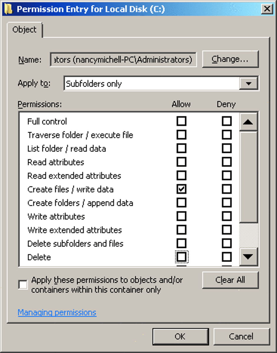 <p>Access Control List</p>