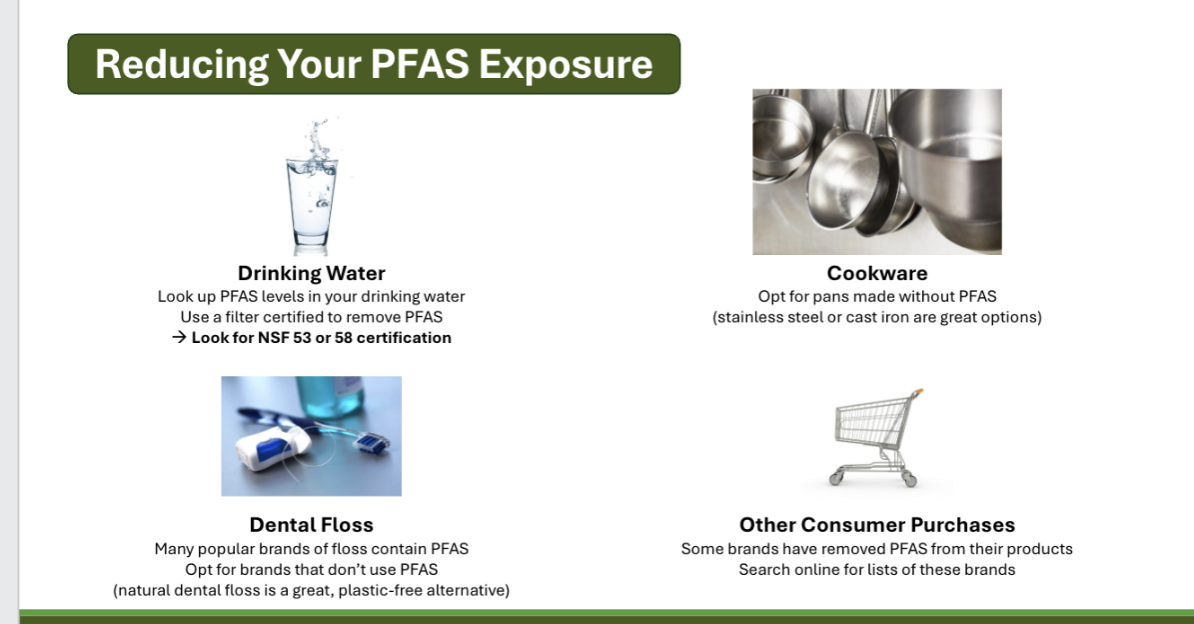 <p>Identify ways to reduce your PFAS exposure and which is most effective </p>