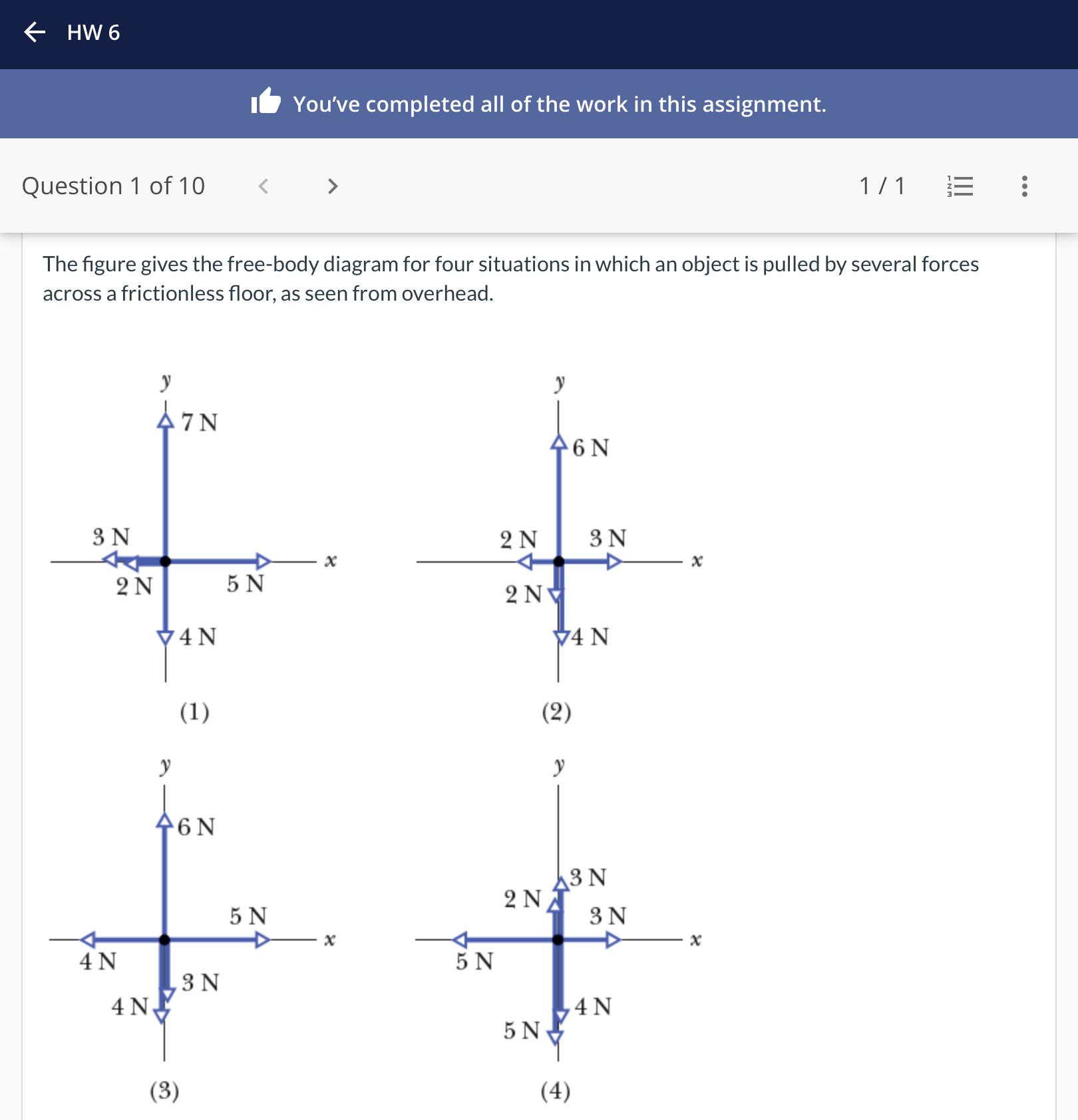 <p>(a) In which situations does the object’s acceleration have an x component?</p><p>(b) In which situations does the object’s acceleration have a y component?</p><p>(c.) In situation (1), give the direction of vector a by naming either a quadrant or a direction along an axis</p><p>(d) In situation (2), give the direction of vector a by naming either a quadrant or a direction along an axis</p><p>(e) In situation (3), give the direction of vector a by naming either a quadrant or a direction along an axis</p><p>(f) In situation (4), give the direction of vector a by naming either a quadrant or a direction along an axis</p>