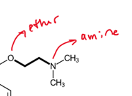 <p><strong>A drug with this functional group would be what kind of antihistamine?</strong></p><p>a. tricyclic antihistamine</p><p>b. piperazine</p><p>c. ethanolamine ethers</p><p>d. alkyl amines</p>