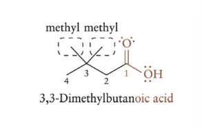 <ul><li><p>-e is replaced with -oic acid</p></li><li><p>use the same naming rules as usual</p></li><li><p>carboxylic acid does not require a locator number</p></li></ul>