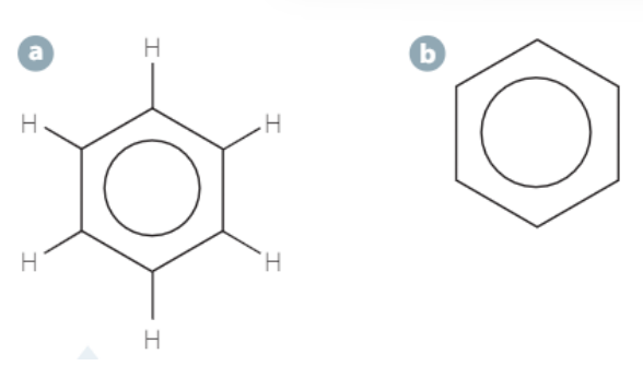 <ul><li><p>6-carbon ring with a cloud of delocalised electrons</p></li><li><p>Parents compound to aromatic compounds</p></li><li><p>Very stable</p></li></ul><p></p>