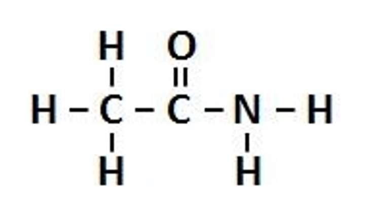 <p>Functional Group: Amine<br>Suffix: anamide<br>Example: Ethanamide<br>General Formula: RC(O)NH2</p>