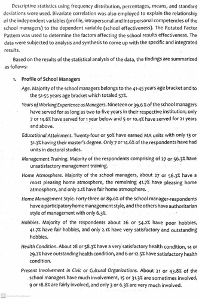 <p>Human relation skills, professionalism, and management capability.</p>