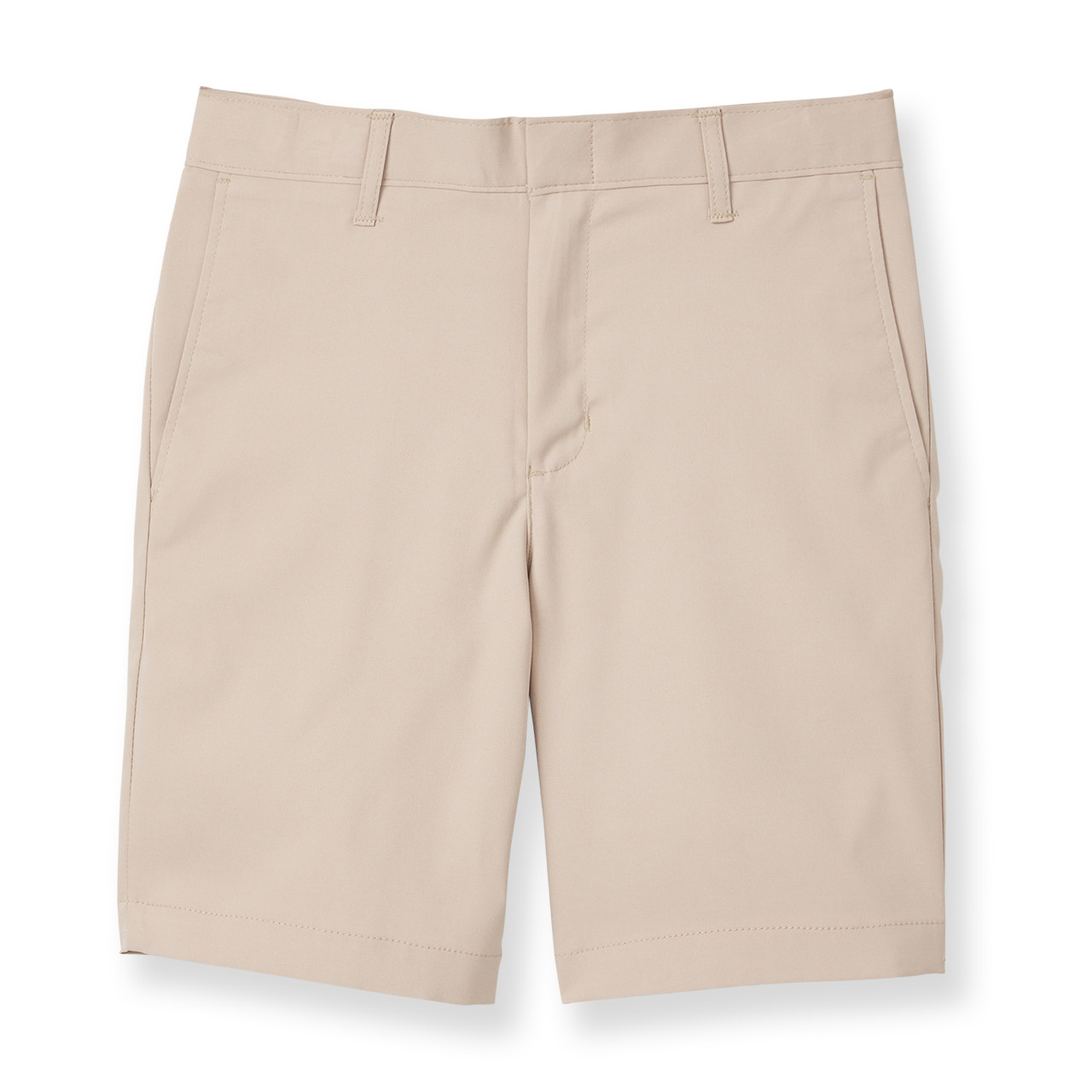 <p>khaki performance fabric walking shorts (under Trinity Christian’s profile only)</p>