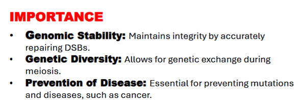 <ol><li><p>genomic stability</p></li><li><p>genomic diversity&nbsp;</p></li><li><p>prevention of disease</p></li></ol><p></p>