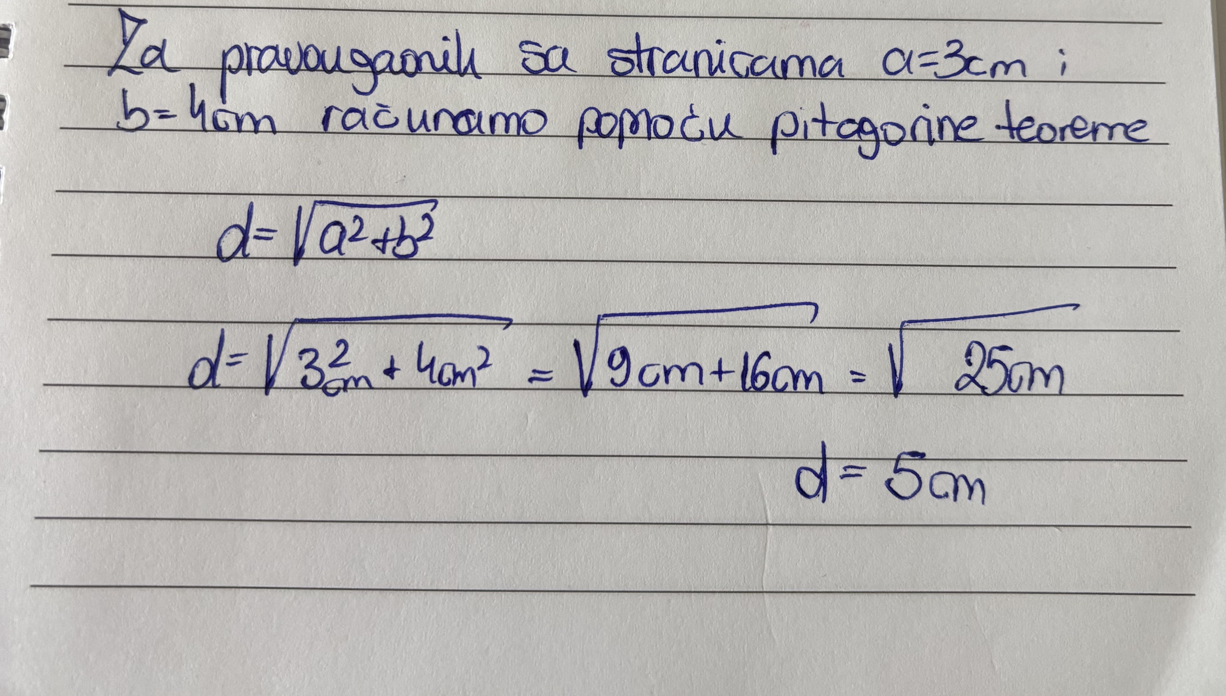 <p>a) 5 cm</p>