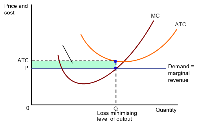 <p>Price (P) &lt; Actual Total Cost (ATC)</p>