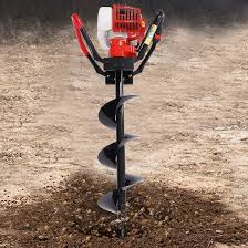 <p>&nbsp;Drill-like tool used for making holes in the soil for planting.</p>