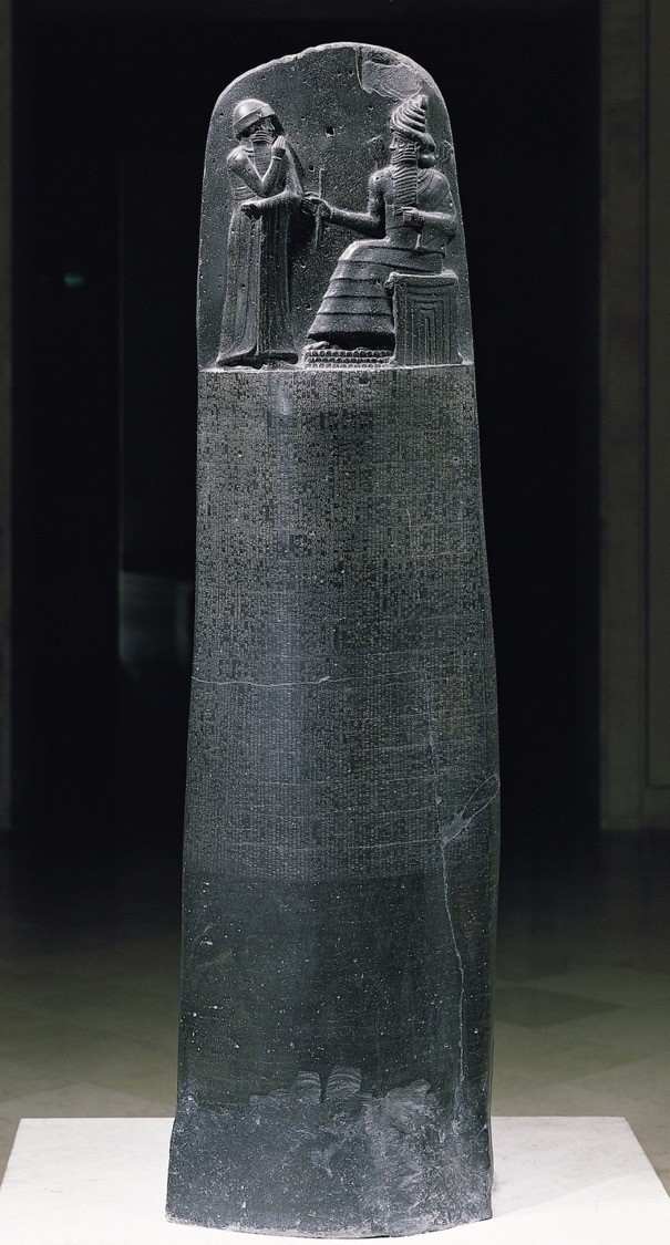 <p><strong>Stele with law code of Hammurabi</strong></p>