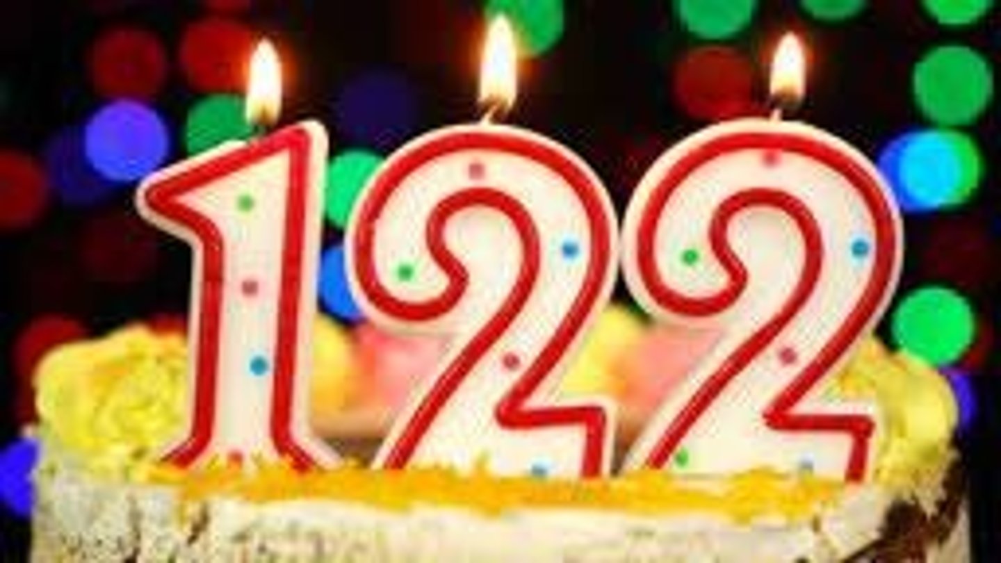 <p>Approximately 120-125 years.</p>