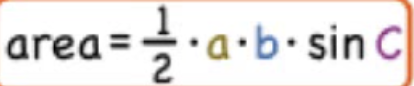 <p>½ ab sin c</p>