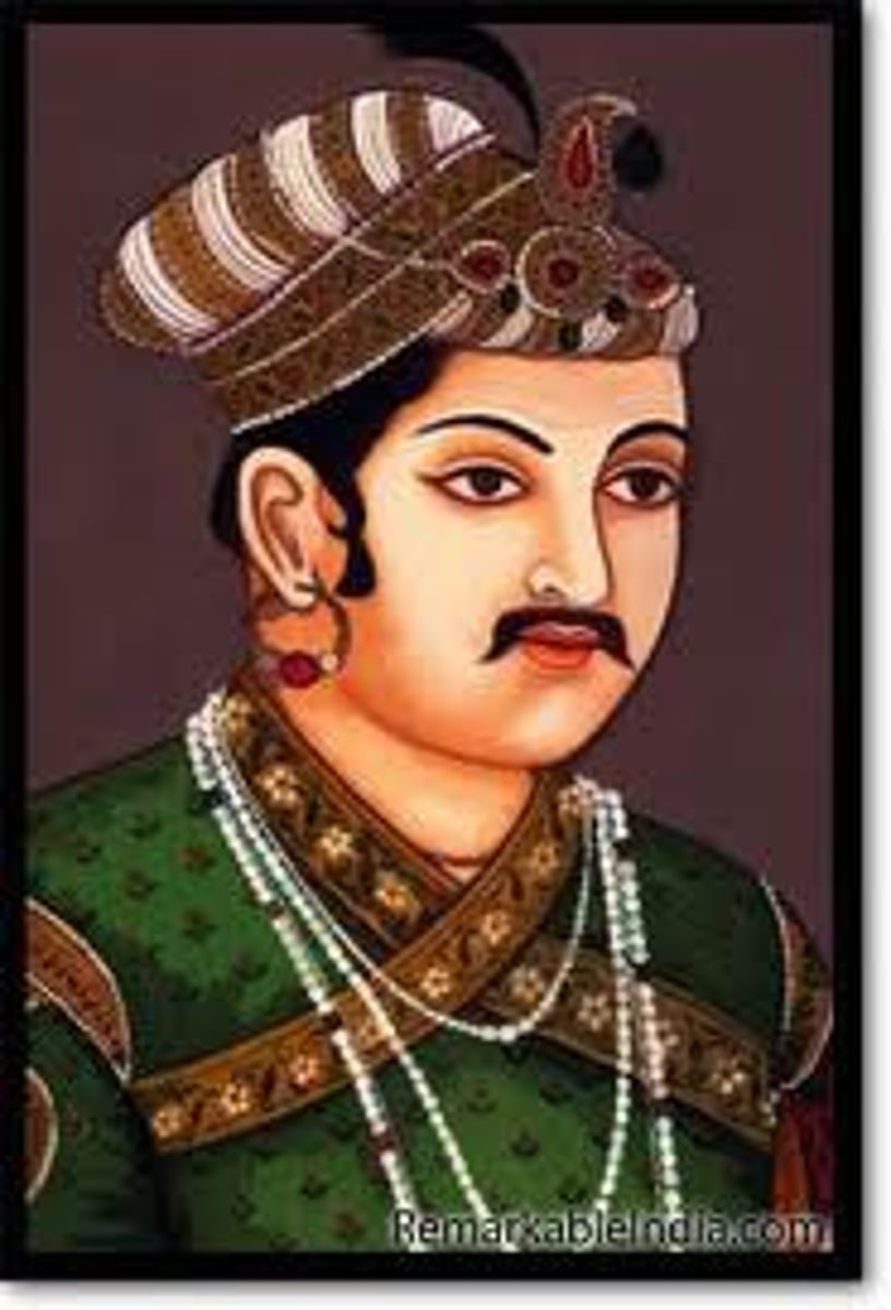 <p>known for religious tolerance. grandson of Babur who created a strong central government</p>