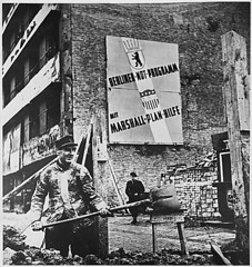 <p>plan which sought to rebuild and reshape devastated European economies; funneled Europe some $12 billion with numerous advisers and technicians; motivated by combination of humanitarian concern, a desire to prevent a new depression by creating overseas customers for American goods, and interest in undermining the growing appeal of European communist parties; required European nations to cooperate with one another</p>