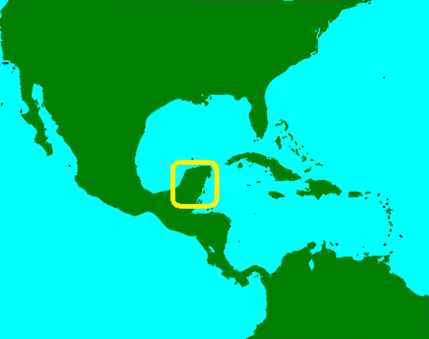 <p>A large peninsula that separates the Caribbean Sea from the Gulf of Mexico</p>