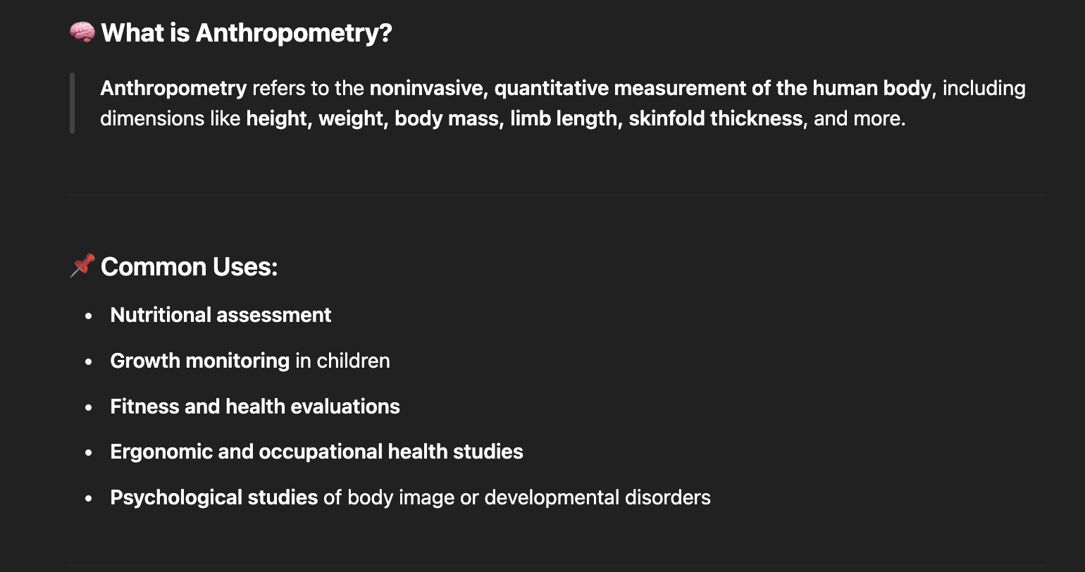 <p>Anthropometric measurement</p>