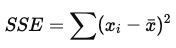 <ul><li><p><strong>Deviation</strong> is the difference between a data point and the mean of the dataset</p></li><li><p>The <strong>sum of squared errors (SSE)</strong> is the sum of all squared deviations</p><ul><li><p>the sum of the squares of residuals (deviations from the actual data values). It is a measure of the discrepancy between the data and an estimation model for the data. A small RSS indicates a tight fit of the model to the data. It is just squaring the values of the deviations. It is a good measure of overall variability, but is dependent on the number of scores</p><p></p></li></ul></li></ul><p>*used to calculate <strong>variance</strong> and <strong>standard deviation</strong>, which measure the overall spread of data around the mean</p>