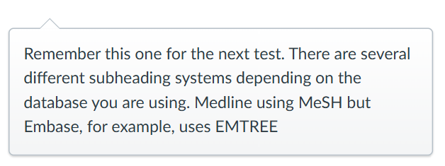 <ul><li><p>“medical subject headings”—&gt; subject headings that PubMed/Medline assigns to articles to help make them more findable</p></li><li><p><strong>not the only subject heading system (other databases use dif ones) (FYI—&gt; she said to remember this for the test)</strong></p></li></ul><p></p>