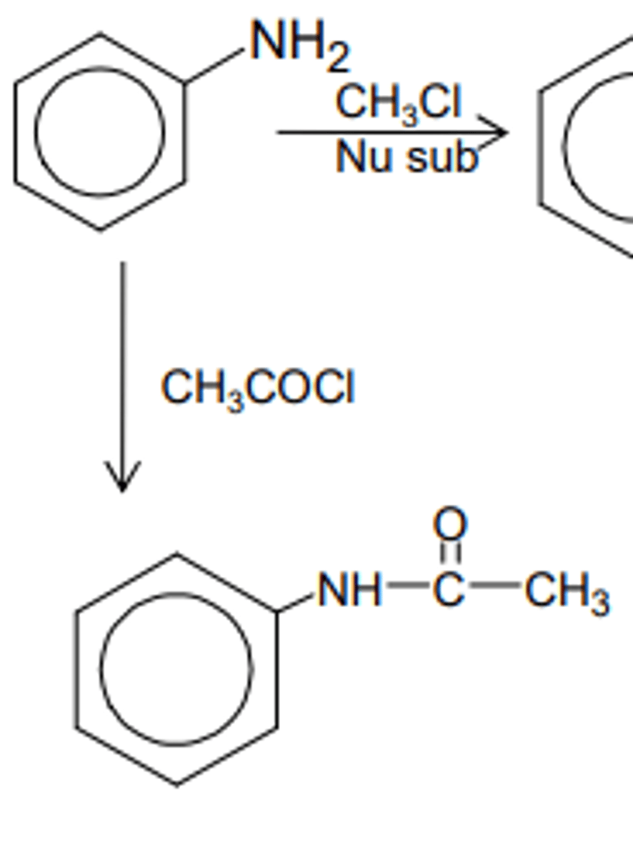 <p>[Nucleophilic addition-elimination]</p><p>CH₃COCl</p>
