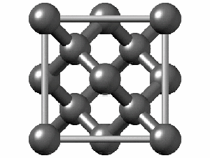 has a crystal structure in which the atoms of carbon are situated in the corners of a tetrahedron, each atom being convalently bonded by the other four. This crystal structure is the toughest in the mineral world. 

\
\-Diamond forms in natural conditions under extremely high pressure, and it transported to the Earth's surface through high energy volcanic eruptions