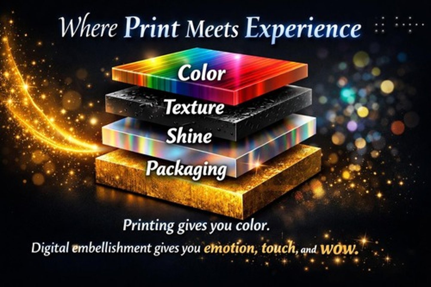 <p>Techniques that add a physical texture to printed materials, enhancing the sensory experience.</p>